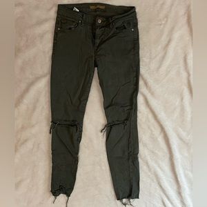 Joes Olive Green Distressed Skinny Ankle Jean